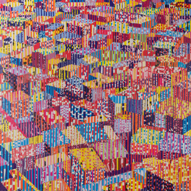 Collages titled "city 10" by Christian Schanze, Original Artwork, Collages Mounted on Wood Panel