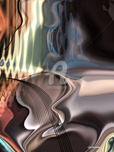 Arts numériques intitulée "Le son de la guitare" par Christian Simonian, Œuvre d'art originale, Peinture numérique