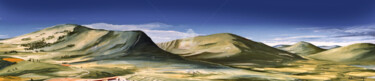 Painting titled "Hills" by Christian Simonian, Original Artwork, Gouache