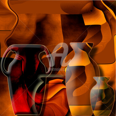 Digital Arts titled "Poteries et vases" by Christian Simonian, Original Artwork, Other