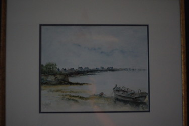 Peinture intitulée "Barque au repos pre…" par Christian Trameçon, Œuvre d'art originale, Aquarelle