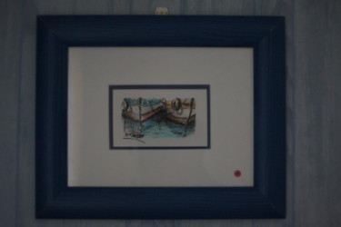 Peinture intitulée "Au Port" par Christian Trameçon, Œuvre d'art originale, Aquarelle