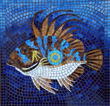 Rzeźba zatytułowany „San Petro Fish” autorstwa Christian Urpani, Oryginalna praca, Mozaika