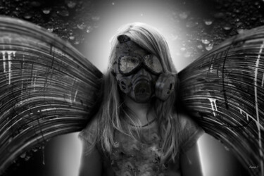Коллажи под названием "War angel" - Christian Van Hedel, Подлинное произведение искусства, 2D Цифровая Работа Установлен на…