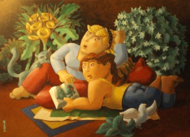 Peinture intitulée "Prince ou grenouill…" par Christian Vassort, Œuvre d'art originale, Acrylique