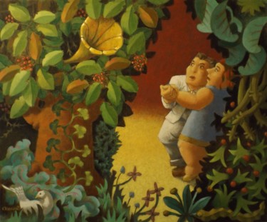 Painting titled "L'arbre à musique" by Christian Vassort, Original Artwork, Acrylic