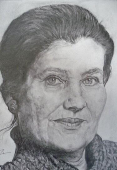 Drawing titled "Simone Veil" by Christian Vial, Original Artwork, Other