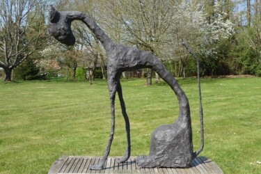 Skulptur mit dem Titel "chat" von Christian Vial, Original-Kunstwerk, Harz