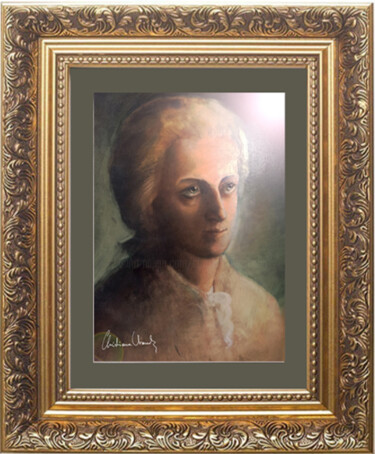 Malarstwo zatytułowany „Mozart by Christiana” autorstwa Christiana Visentin Gajoni, Oryginalna praca, Olej