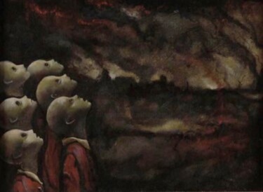 Painting titled "Les Innocents a" by Christiana Visentin Gajoni, Original Artwork, Oil