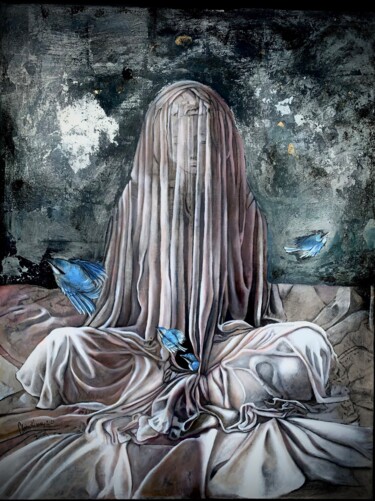 Peinture intitulée "Madonna Feconda" par Christiana Visentin Gajoni, Œuvre d'art originale, Huile