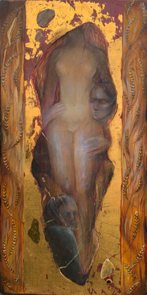 Malerei mit dem Titel "Cérès" von Christiana Visentin Gajoni, Original-Kunstwerk, Öl