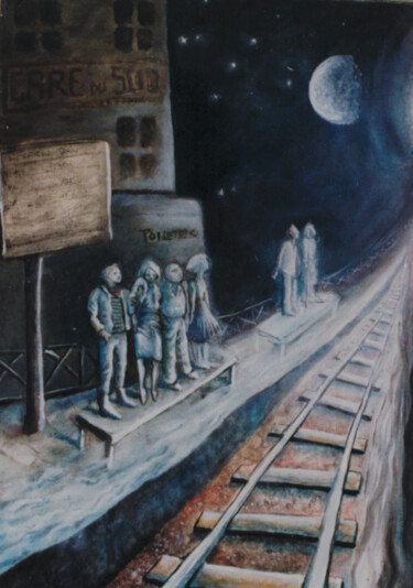 Pittura intitolato "Gare du Sud" da Christiana Visentin Gajoni, Opera d'arte originale, Olio