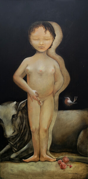 Peinture intitulée "Le petit zen" par Christiana Visentin Gajoni, Œuvre d'art originale, Huile
