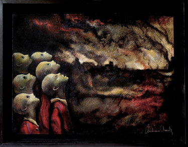 Pittura intitolato "Les innocents" da Christiana Visentin Gajoni, Opera d'arte originale, Olio