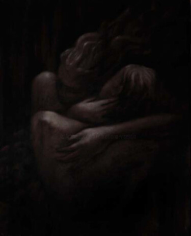 Malerei mit dem Titel "les amants" von Christiana Visentin Gajoni, Original-Kunstwerk, Öl