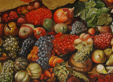 Painting titled "fruits by christian…" by Christiana Visentin Gajoni, Original Artwork, Oil
