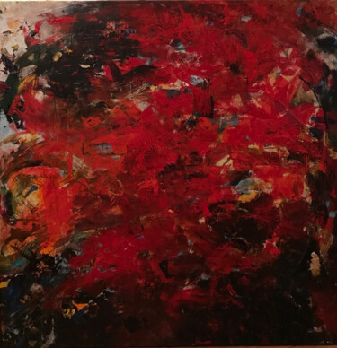 Peinture intitulée "Rouge" par Christian Corvellec, Œuvre d'art originale, Acrylique