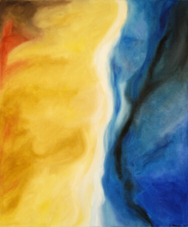 Peinture intitulée "De sable et d'écume" par Christiane Arques, Œuvre d'art originale, Huile