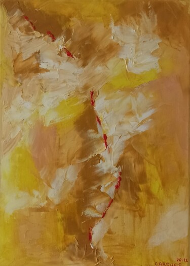 Painting titled "Ligne de Faille" by Christiane Arques, Original Artwork, Oil