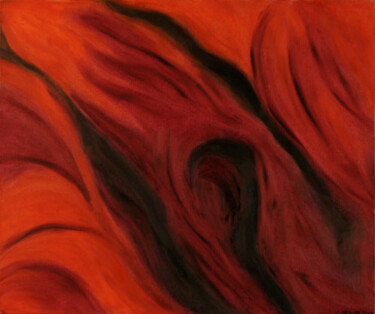 Картина под названием "Red lover" - Christiane Arques, Подлинное произведение искусства, Масло