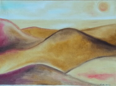 Pittura intitolato "Desert" da Christiane Arques, Opera d'arte originale, Olio