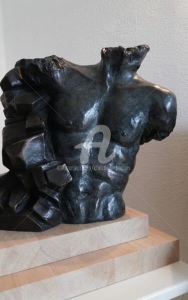 Sculpture titled "Force et Fragilité" by Christiane Bernais, Original Artwork, Bronze