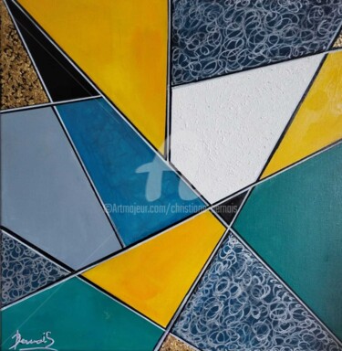 Pintura titulada "Variation géométriq…" por Christiane Bernais, Obra de arte original, Acrílico Montado en Bastidor de camil…