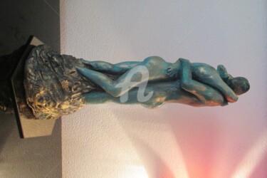 Scultura intitolato "" Adam et Eve  "" da Christiane Bernais, Opera d'arte originale, Terracotta