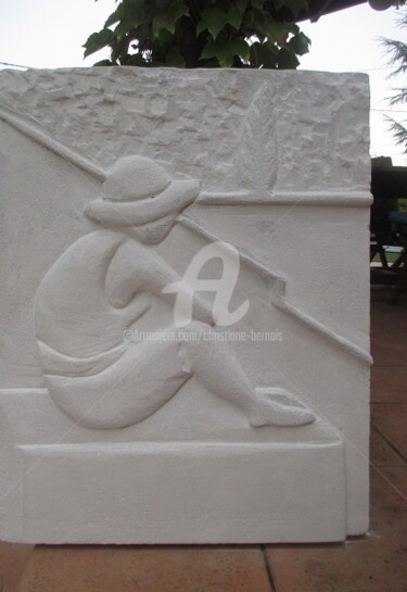 "" Contemplation "" başlıklı Heykel Christiane Bernais tarafından, Orijinal sanat, Gaz beton
