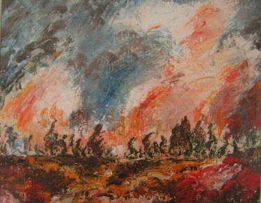 Peinture intitulée "Incendies" par Christiane Casanova, Œuvre d'art originale