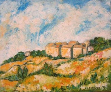 Peinture intitulée "Village de furnu-Co…" par Christiane Casanova, Œuvre d'art originale