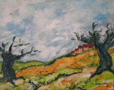 Peinture intitulée "les arbres morts" par Christiane Casanova, Œuvre d'art originale