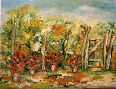 Peinture intitulée "Jardin" par Christiane Casanova, Œuvre d'art originale