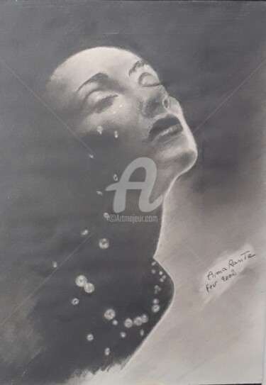 Dessin intitulée "Les larmes de perle" par Amarante, Œuvre d'art originale, Crayon