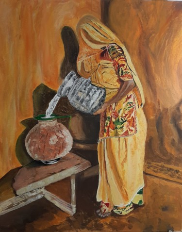 Peinture intitulée "Indienne versant de…" par Christiane Cucinelli (Chris), Œuvre d'art originale, Acrylique