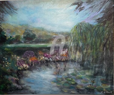 Schilderij getiteld "Inspiration Jardin…" door Christiane Gilbert, Origineel Kunstwerk, Acryl