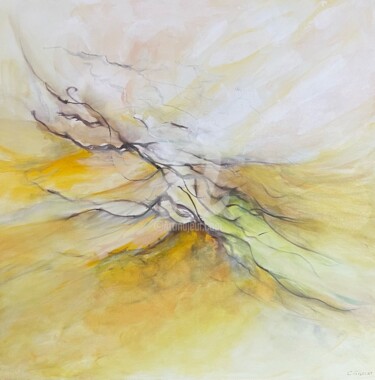 Painting titled "LE SOLEIL BRILLE EN…" by Christiane Gilbert, Original Artwork, Acrylic Mounted on Other rigid panel