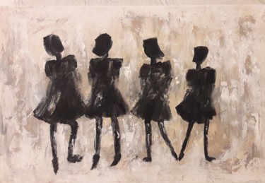 Schilderij getiteld "Les Petites Filles…" door Christiane Guerry, Origineel Kunstwerk, Acryl