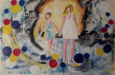 Painting titled "Moi et Toi" by Christiane Guerry, Original Artwork, Acrylic