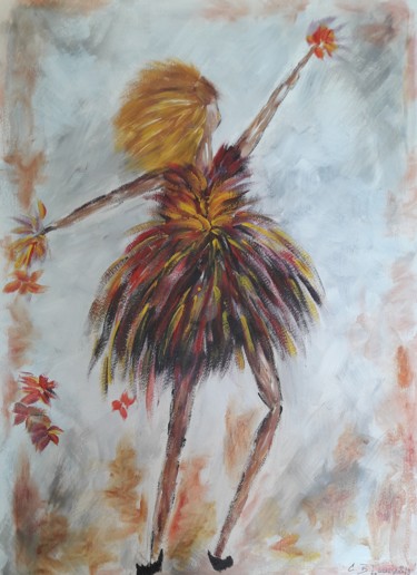 Painting titled "La Petite fille de…" by Christiane Guerry, Original Artwork, Acrylic