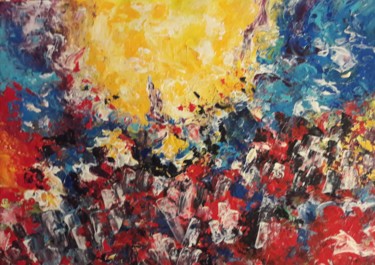 Peinture intitulée "Hommage à Nice" par Christiane Guerry, Œuvre d'art originale, Acrylique