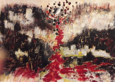 Painting titled "Le Sang des Attenta…" by Christiane Guerry, Original Artwork, Acrylic