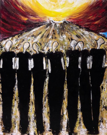 Pittura intitolato "La Terre Promise" da Christiane Guerry, Opera d'arte originale, Acrilico Montato su Telaio per barella i…