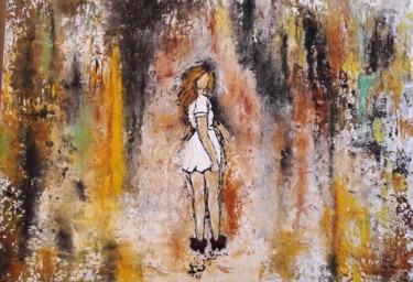 Painting titled "Le Passage vers Dem…" by Christiane Guerry, Original Artwork, Acrylic Mounted on Wood Stretcher frame