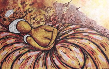 Картина под названием "LA DIVA" - Christiane Guerry, Подлинное произведение искусства, Акрил Установлен на Деревянная рама д…
