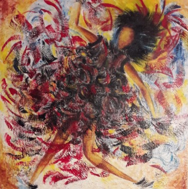 Painting titled "Tomber ou Voler" by Christiane Guerry, Original Artwork, Acrylic
