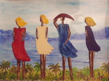 Painting titled "LES BLONDES" by Christiane Guerry, Original Artwork, Acrylic