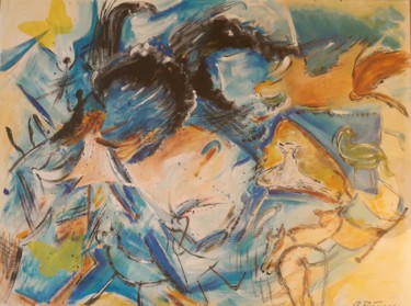 Pittura intitolato "BLUE STORY II" da Christiane Guerry, Opera d'arte originale, Acrilico