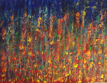 Malerei mit dem Titel "IMAGINATION" von Christiane Guerry, Original-Kunstwerk, Acryl Auf Karton montiert